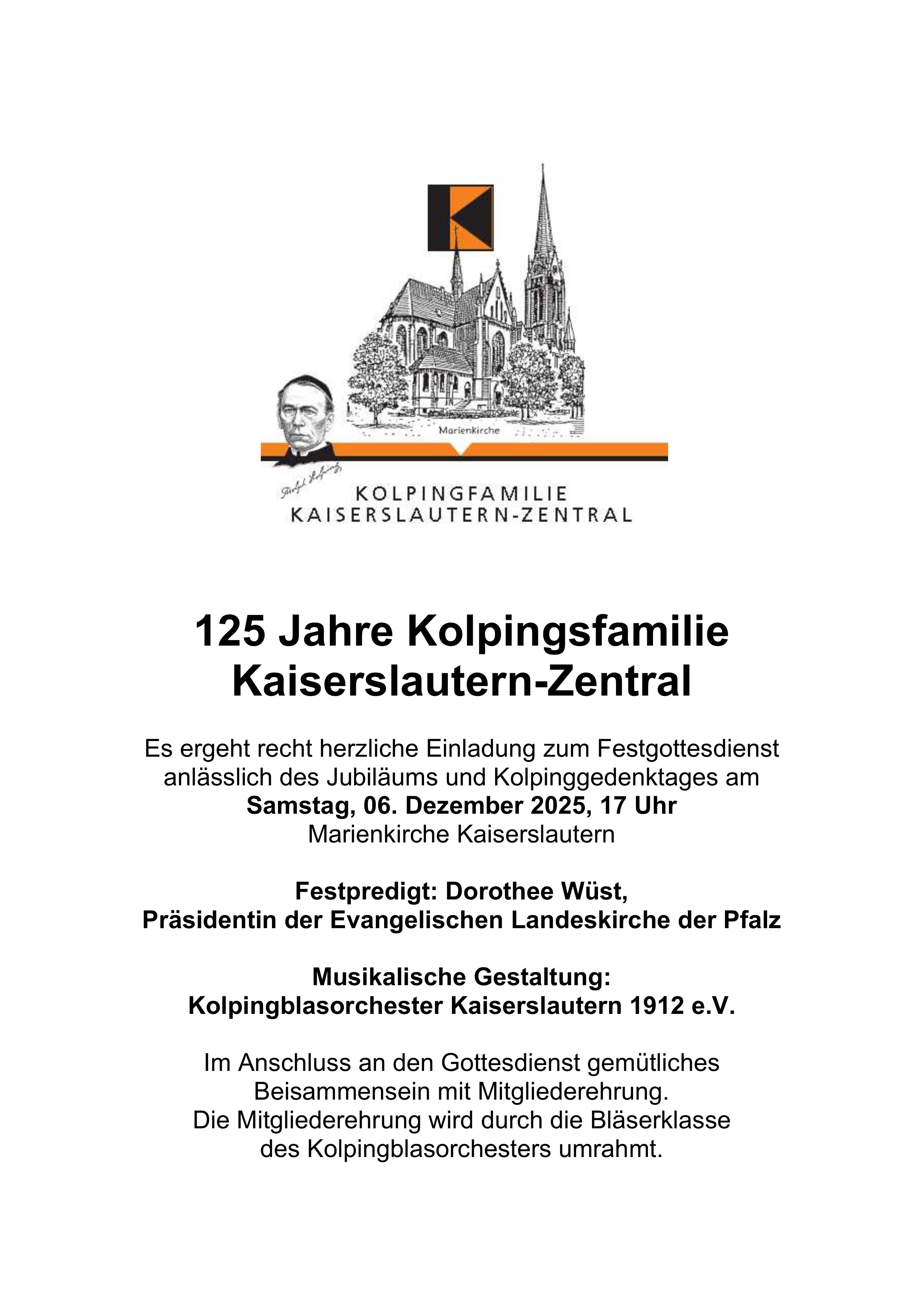 Festgottesdienst 125 Jahre Kolpingsfamilie Kaiserslautern Zentral